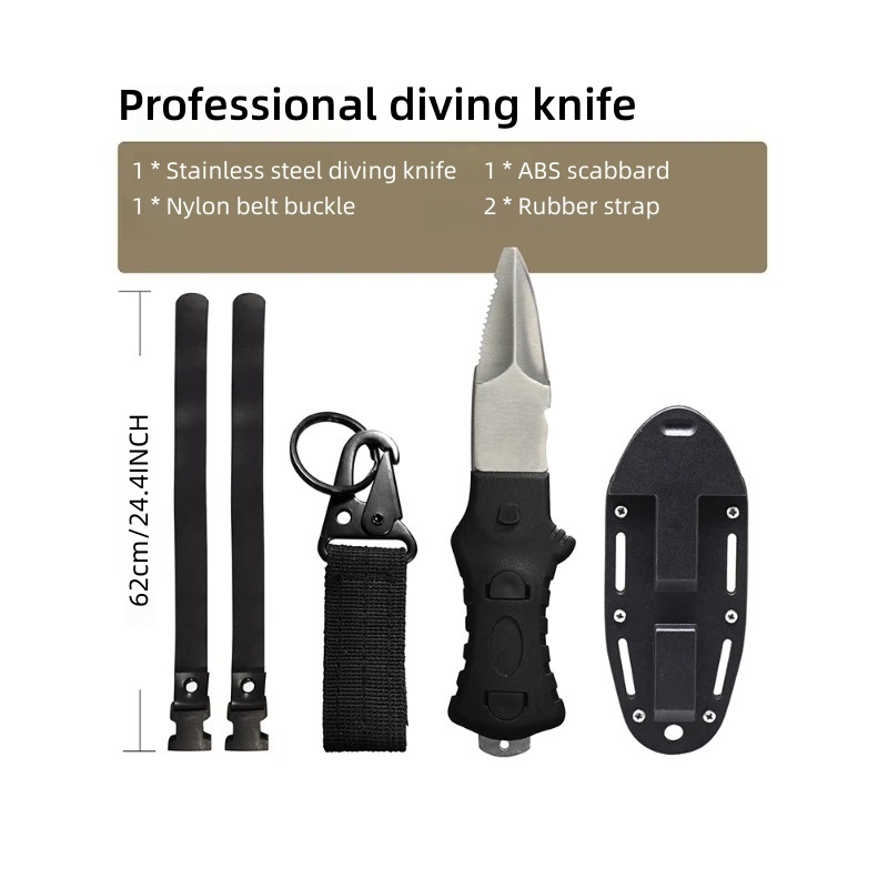 Dive Knife Titanium - Outdoor Water Rescue Knife Spearfishing Diving