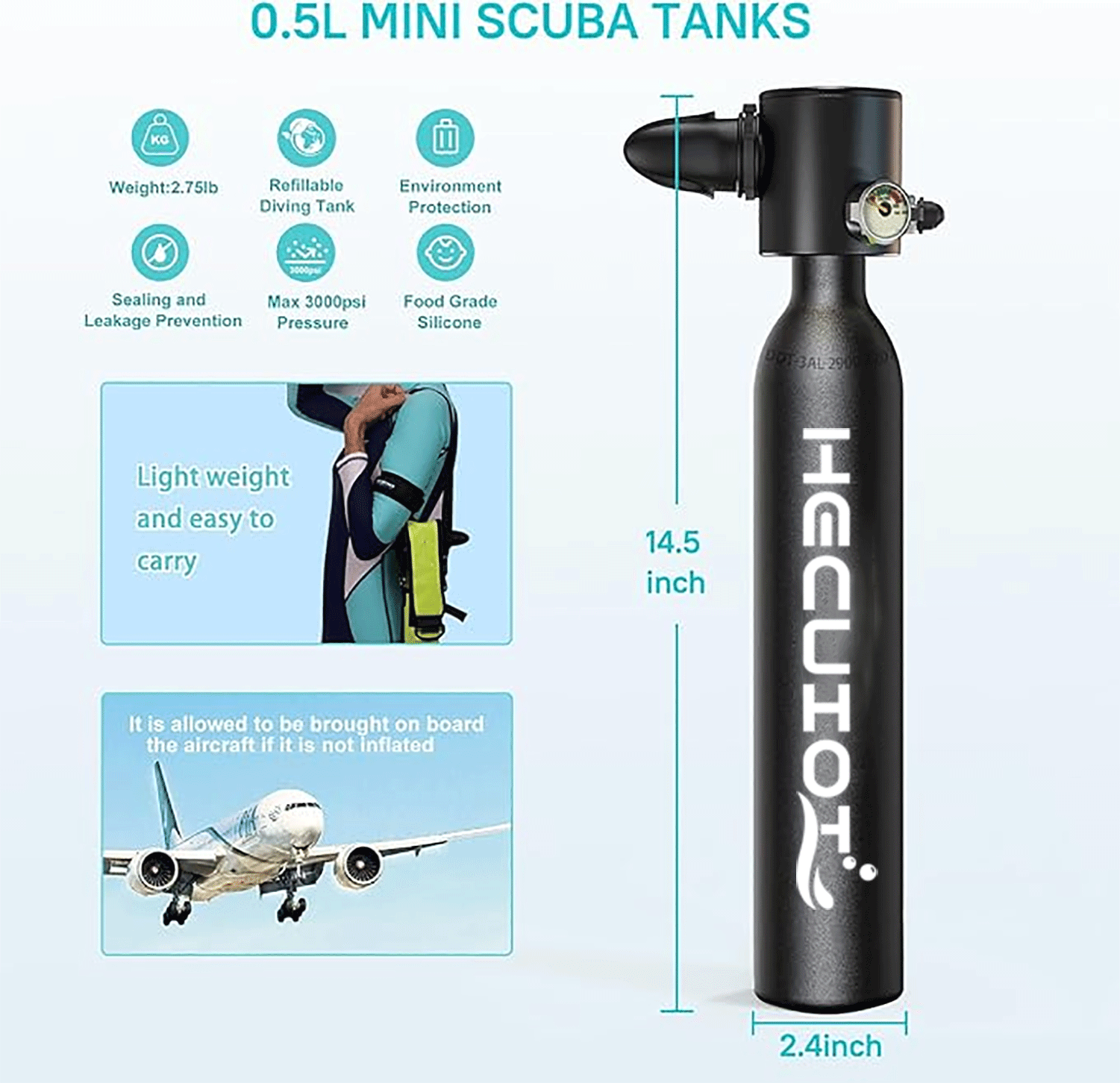 HECUIOI Mini Scuba Tank Diving – Snorkel Dry Top Bewertung und Preis