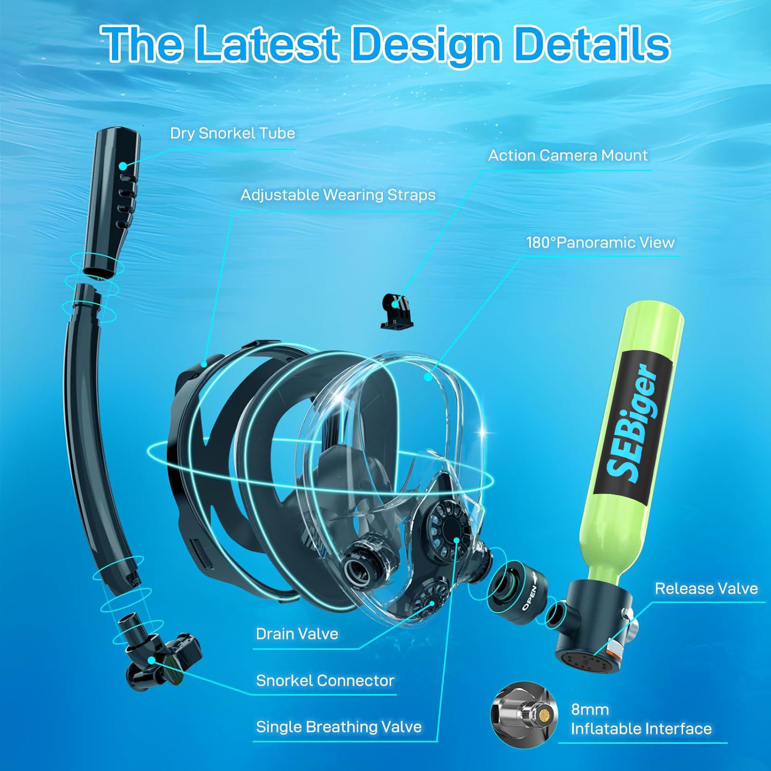 SEBIger 0.5L Diving diving tan – Freediving Mask Set Bewertung und Preis