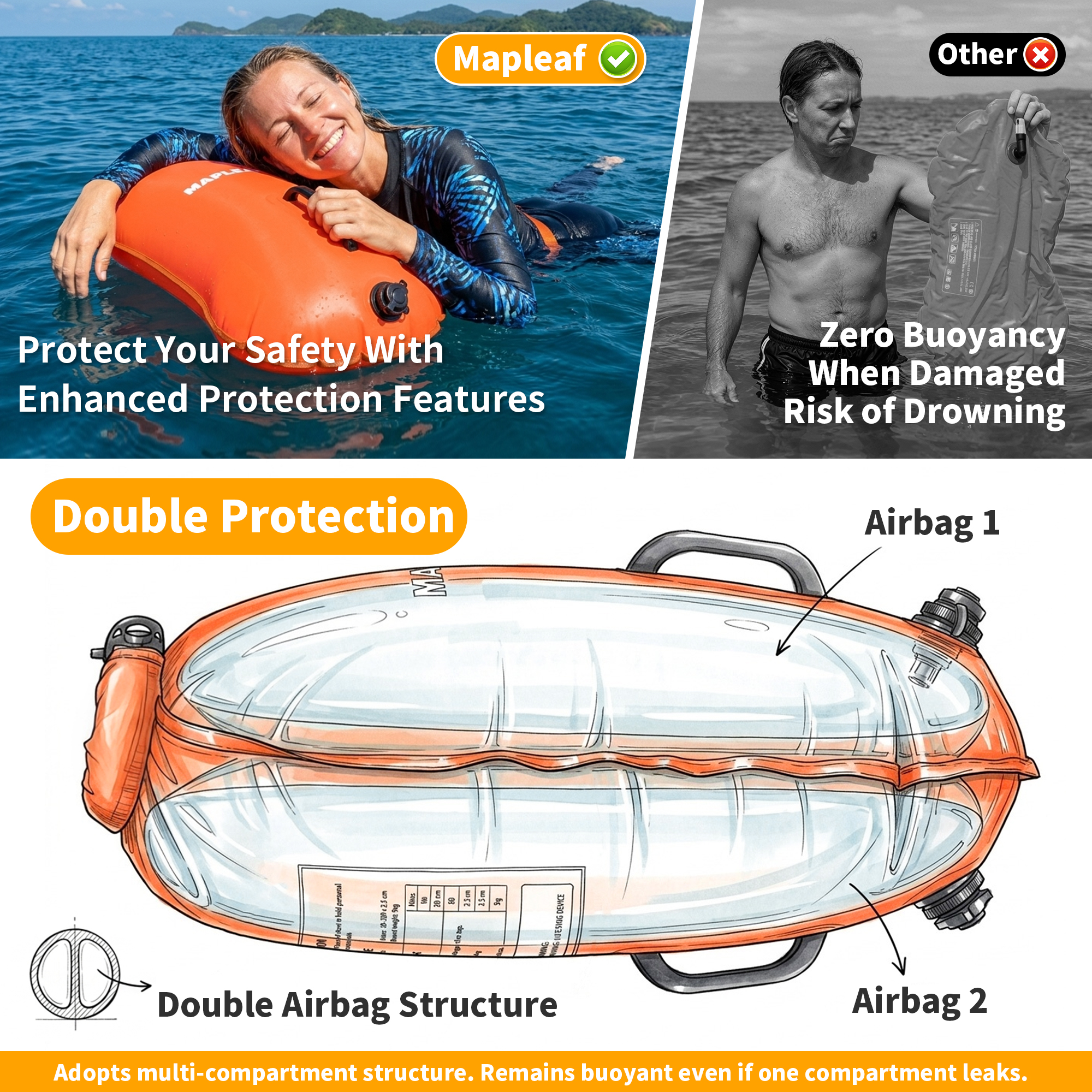 MAPLEAF Swim Buoy Tow Float Sa – Swim Buoy Open Water Bewertung und Preis
